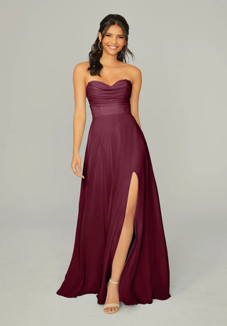 Draped Sweetheart Chiffon Bridesmaid Dress | Bordeaux