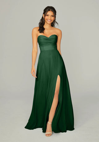 Draped Sweetheart Chiffon Bridesmaid Dress | Emerald