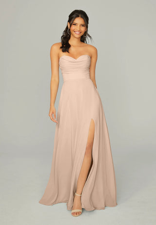 Draped Sweetheart Chiffon Bridesmaid Dress | Latte