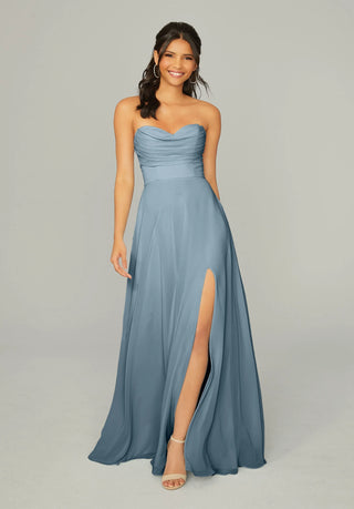 Draped Sweetheart Chiffon Bridesmaid Dress | Slate