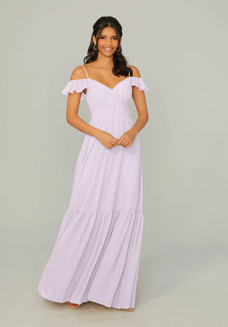 Ruched Keyhole Back Chiffon Bridesmaid Dress | Wisteria