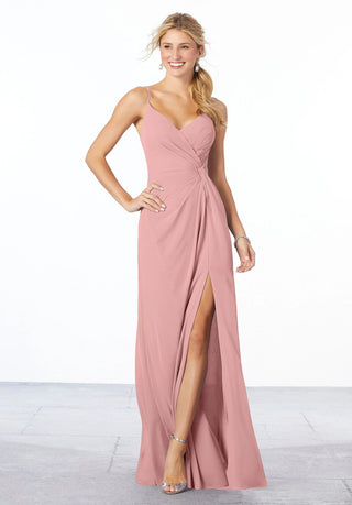 Chiffon Bridesmaid Dress with Side Slit | Desert Rose