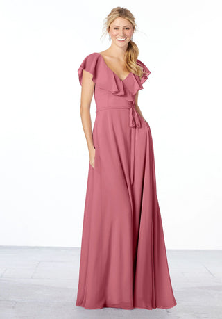 Flutter Sleeve Chiffon Bridesmaid Dress | Rosewood