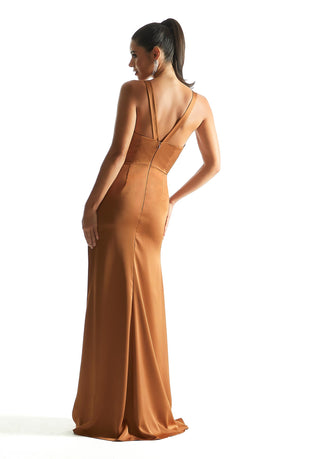 V Back Luxe Satin Dress | Spice
